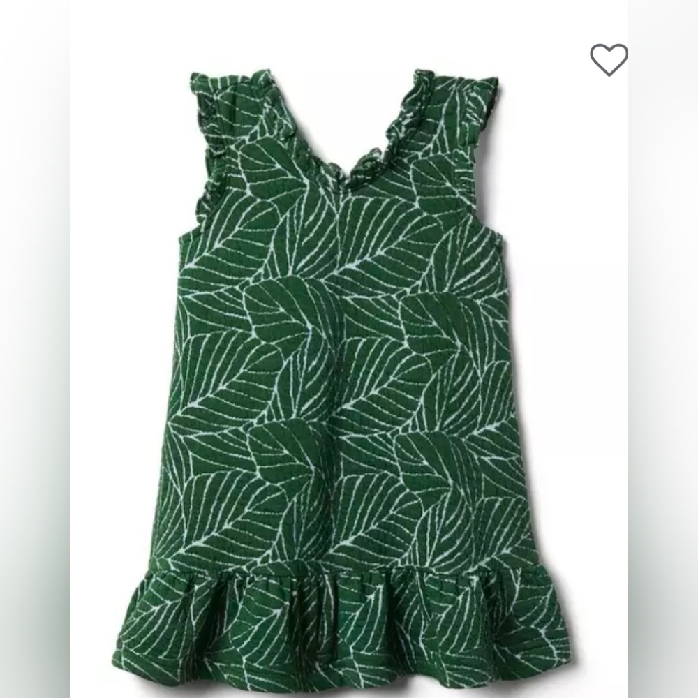 Janie and Jack Leaf Ruffle Trim Dress 2T